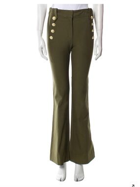 Derek Lam 10 Crosby Robertson Flare Pant in Army Green